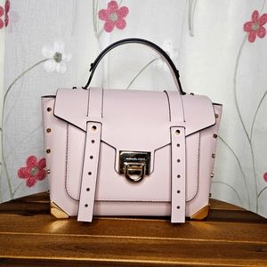 MK Michael Kors Manhattan Medium Top Handle Satchel Powder Blush Leather [NEW]